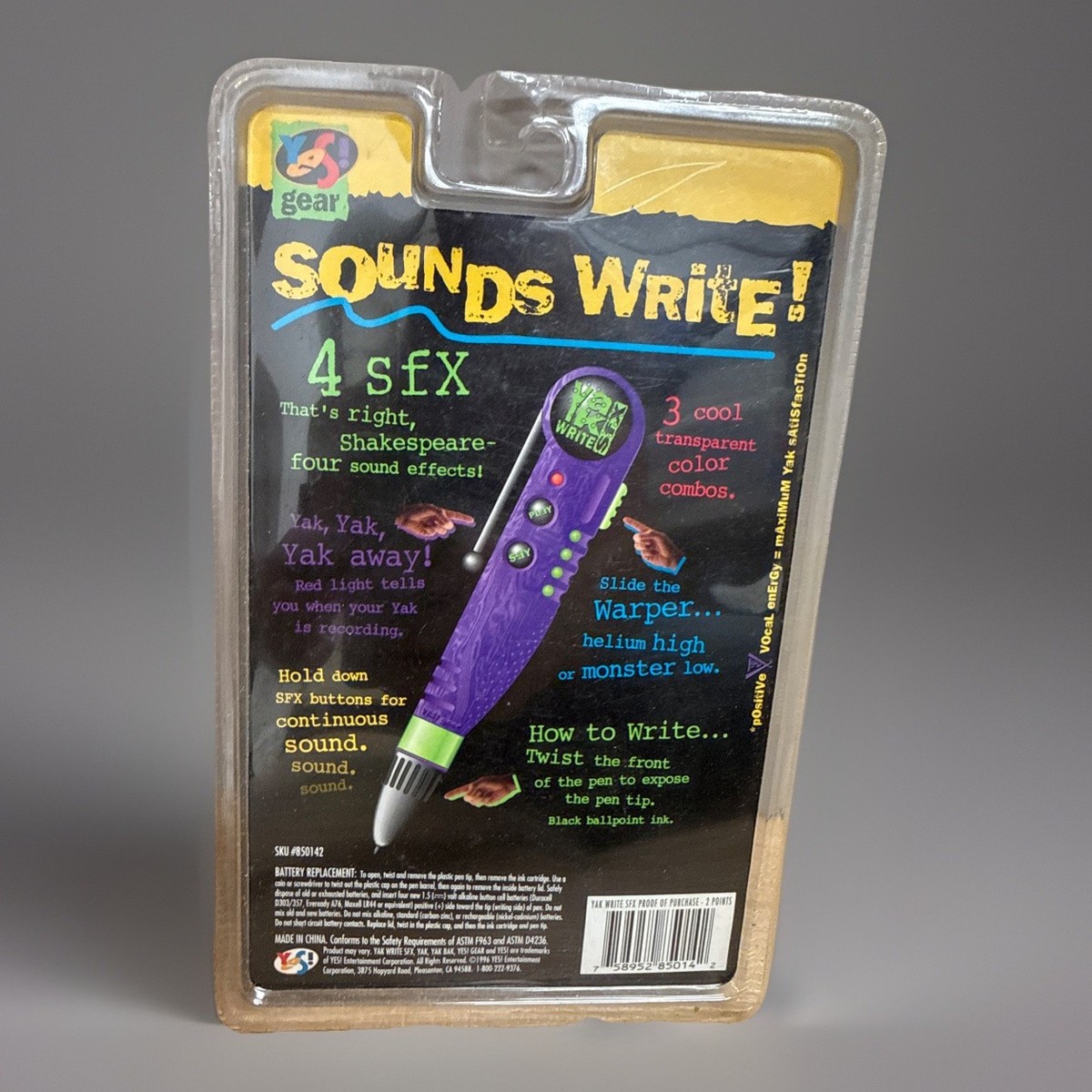 Yak Write SFX Vintage 1996 Voice Recording Sound FX Device Yes Bak