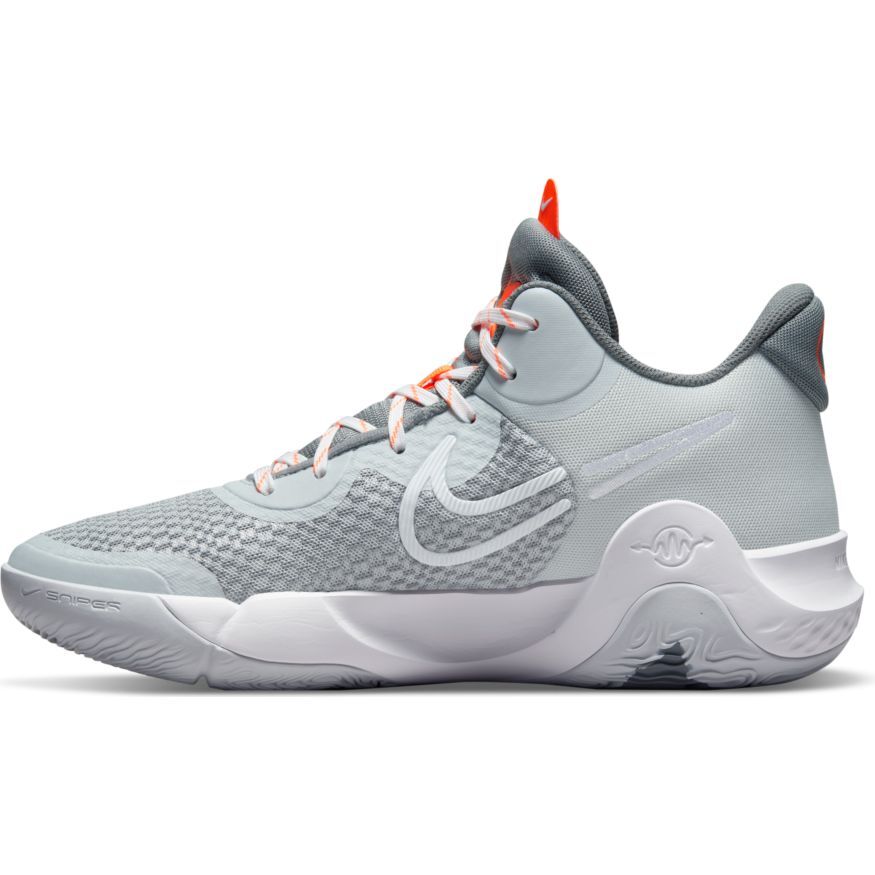Nike KD Trey 5 IX Pure Platinum White Cool Grey Orange CW3400-011