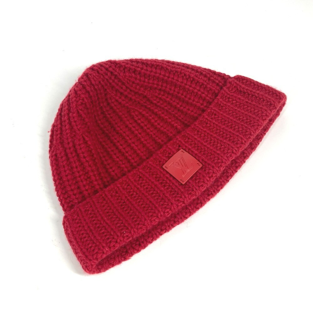 Louis Vuitton M76048 Beanie Cap Red Leather Tag Cashmere Used | eBay