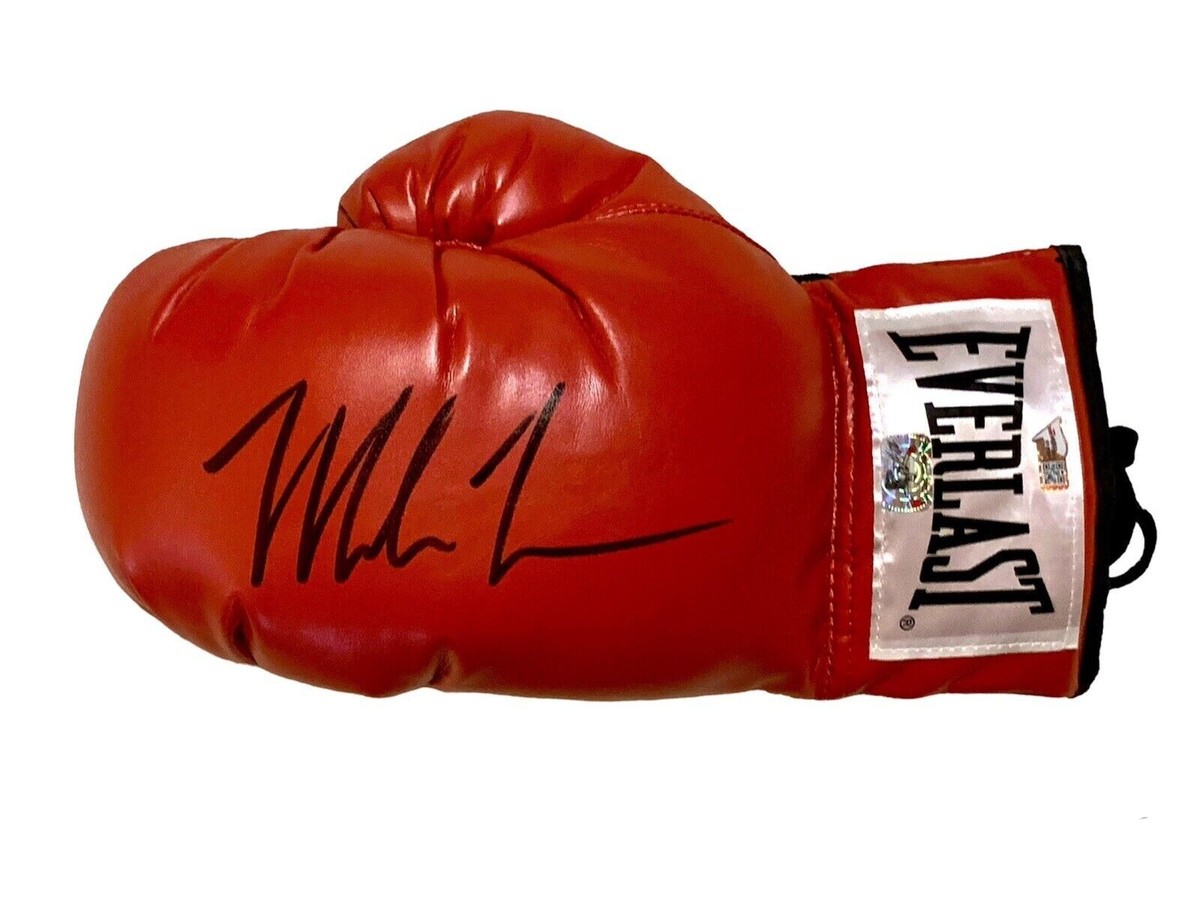 Mike Tyson Autographed Red Everlast Boxing Glove Fanatics