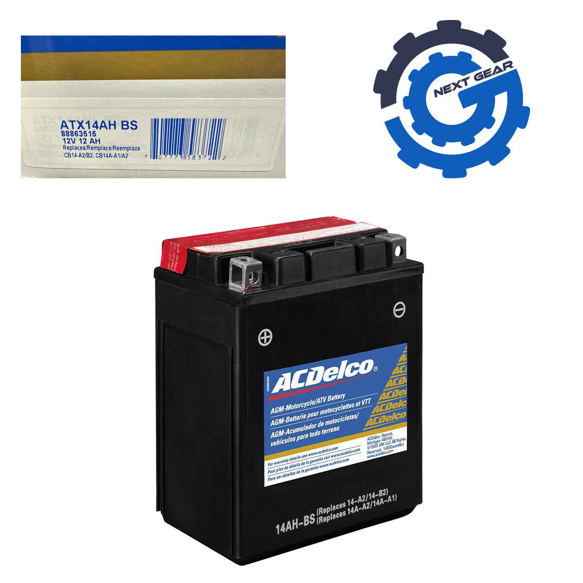 New OEM AcDelco Sealed AGM Battery Polaris Motorcycle Yamaha