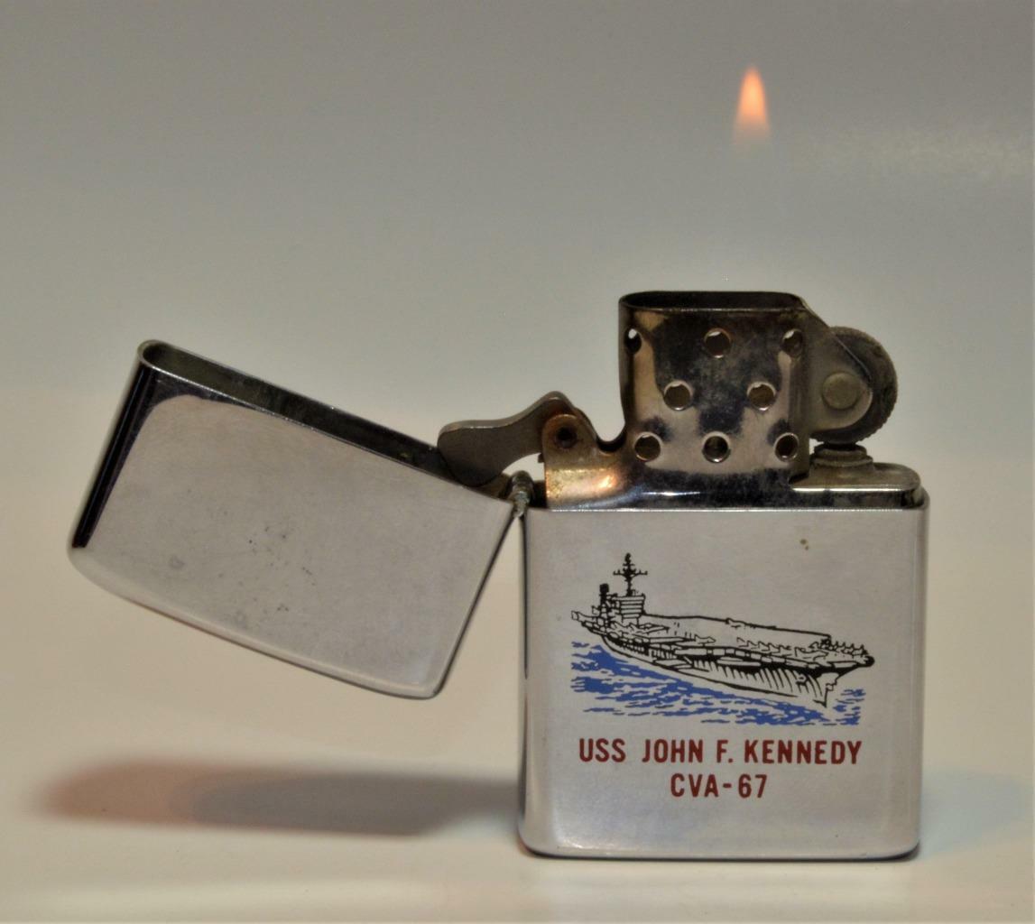 Very Rare 1972 double-sided original Zippo USS JOHN F.KENNEDY CVA