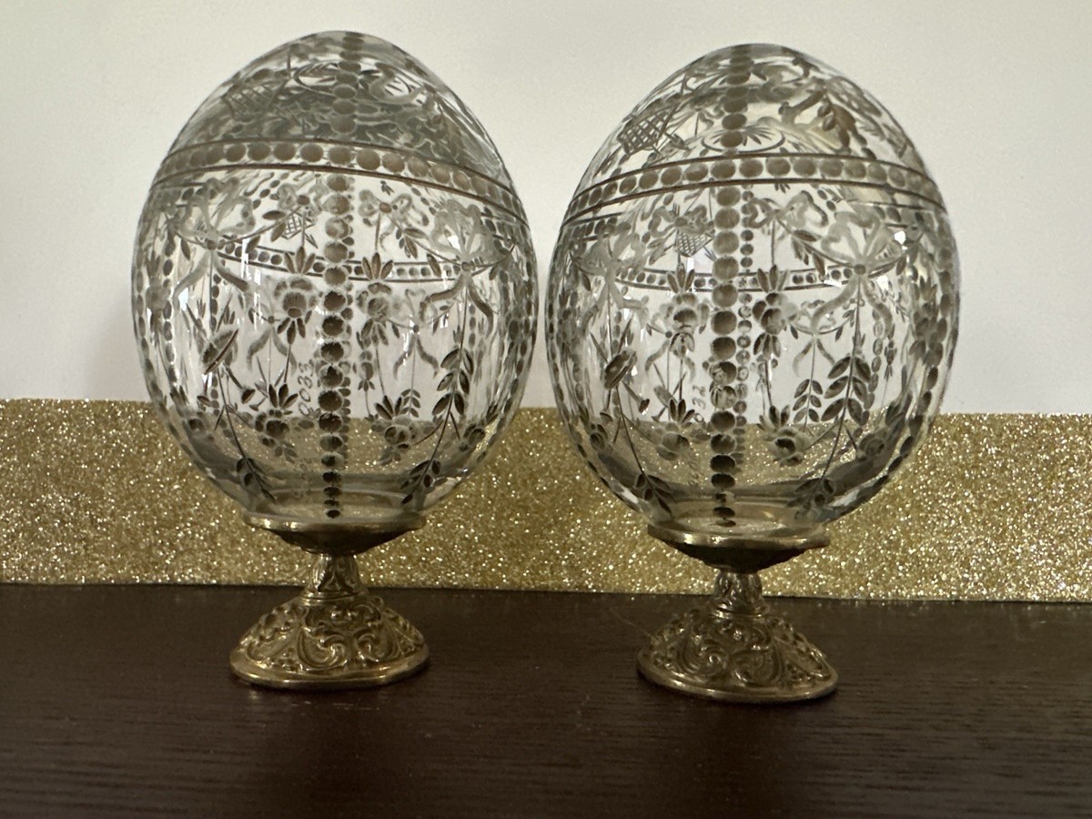 FABERGÉ クリスタル卵型彫刻ファベルジェ FABERGE ガラス瓶 FABERGÉ