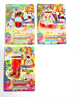 Aikatsu Cards Games AURORA FANTASY Dress PR / Tops, Bottom 3 Cards