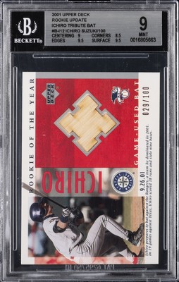 2001 UD VICTORY ICHIRO USED BAT BGS 9.5