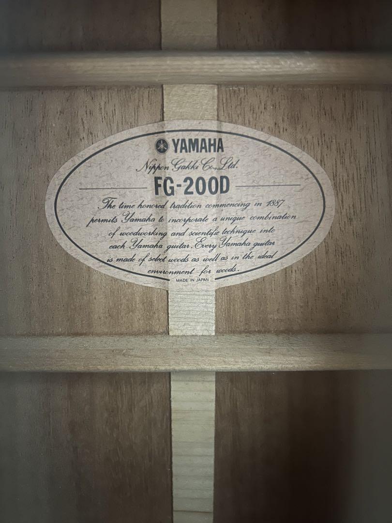 Acoustic Guitar Yamaha FG-200D Natural Made in Japan with Leather