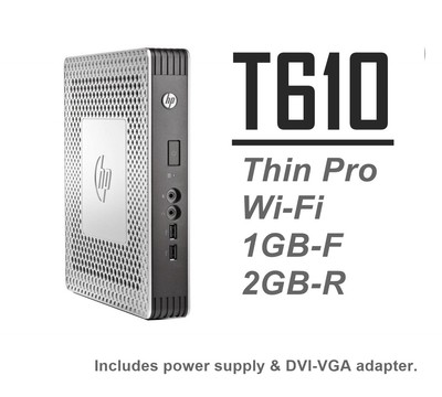 HP T610 Thin Client Thin Pro ThinPro Wi-Fi 1GB-F 2GB-R H1Y31AA#ABA
