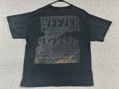 Weezer Make Believe Tour 2005 Shirt Large Black Distress Taking