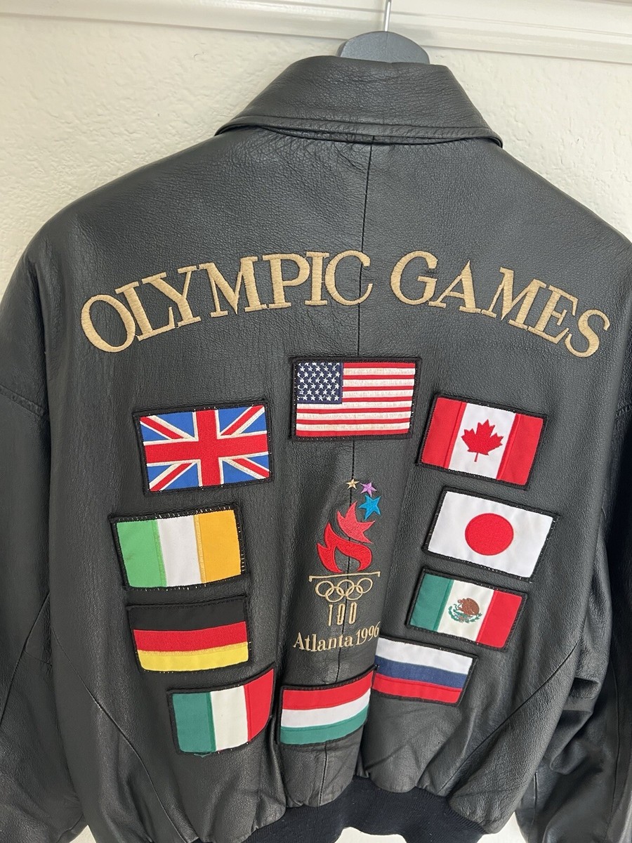 Vintage 1996 Atlanta Olympic Games American Toons Leather Jacket
