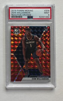 2019 Panini Mosaic Reactive Orange #209 Zion Williamson RC rookie