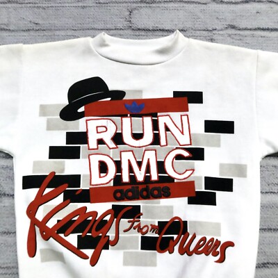 Vintage 80s Adidas Run DMC Kings from Queens Sweatshirt Rap Tee