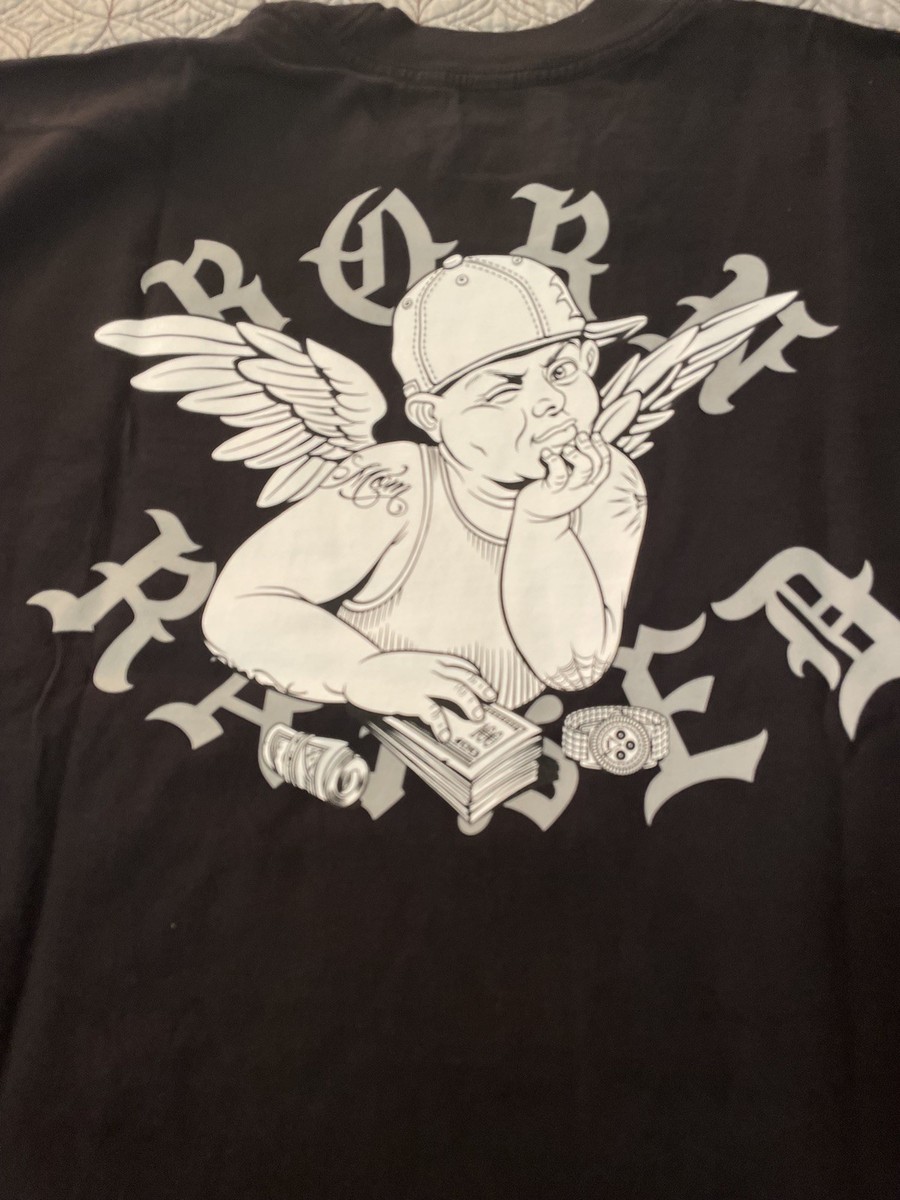 BORN X RAISED MR CARTOON HUSTLER ROCKER TEE T Shirt XL Black | eBay