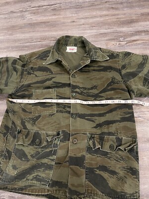 VTG 60's 70s Tiger Stripe Camouflage Camo Shirt Jacket US Army