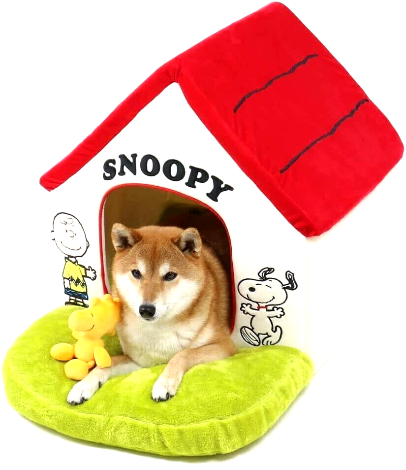 Snoopy Dog House Bed Red Roof House with Garden Foldable with Toy