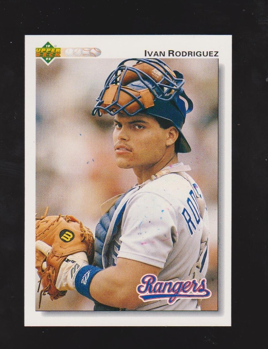 1992 Upper Deck #245 Ivan Rodriguez rookie card, Texas Rangers HOF