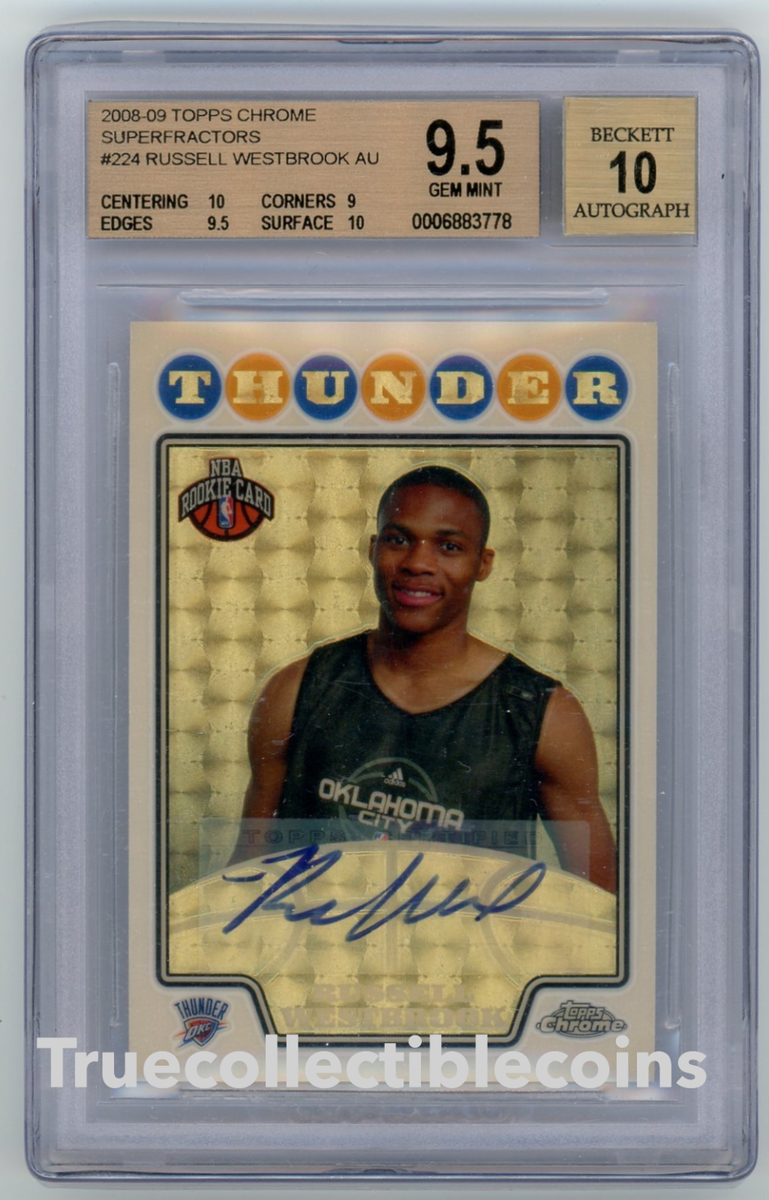 2008 Russell Westbrook Topps Chrome Superfractor 1/1 Rookie Auto