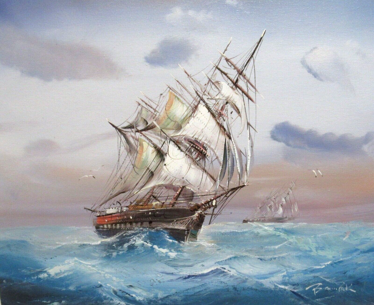 P30号】good blue(call) 油絵 oil painting P30号】good blue(call