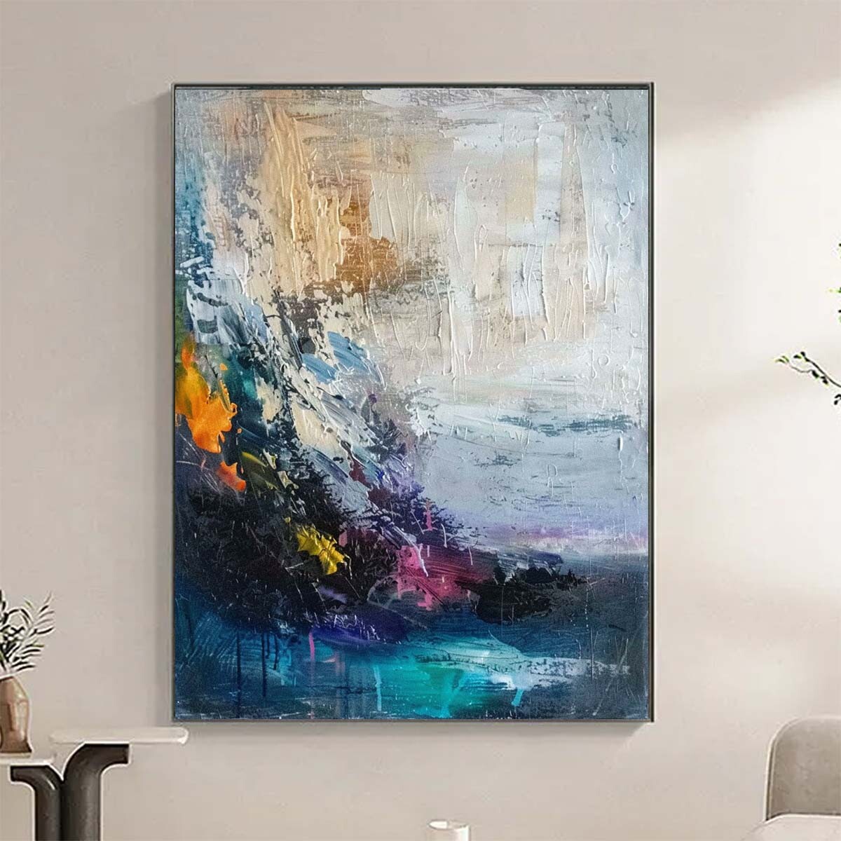 P30号】good blue(call) 油絵 oil painting P30号】good blue(call