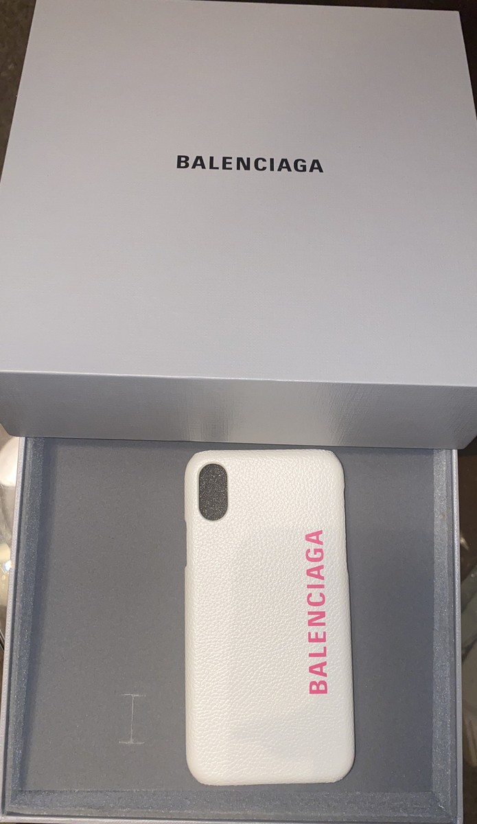 NIB BALENCIAGA Designer iPhone X - iPhone 10 Beige Leather Phone