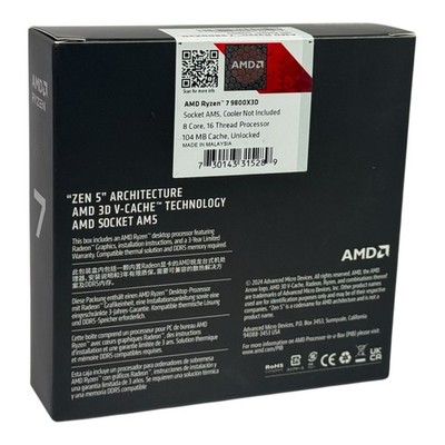 AMD Ryzen 7 9800X3D 8-Core Processor / Clock Speed 4.7 - 100