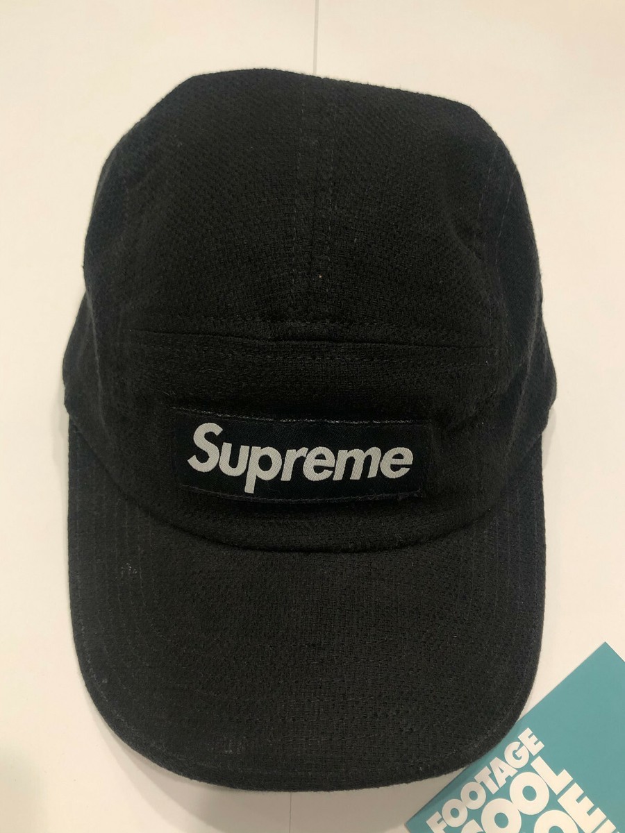 2017 FW17 SUPREME FEATHERWEIGHT WOOL CAMP 5-PANEL BOX LOGO CAP HAT
