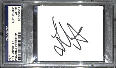 Lea Michele Signed Cut Index Card PSA/DNA COA Glee Autograph New