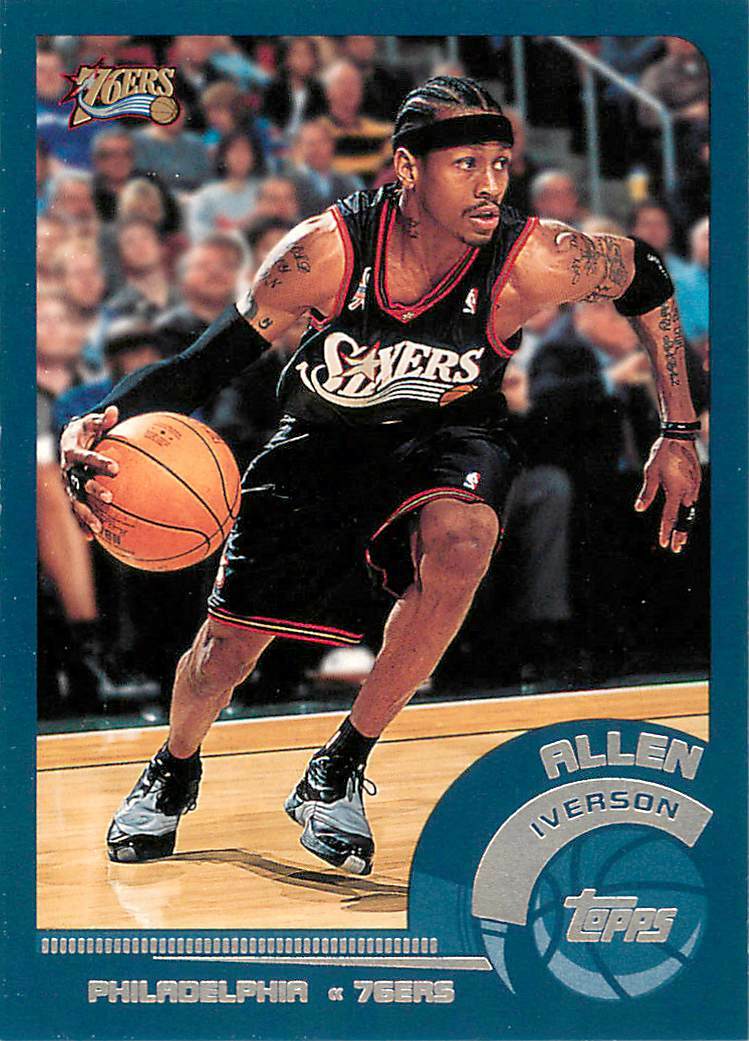 ALLEN IVERSON 2002-03 Topps BLUE BORDER #3 76ers | eBay