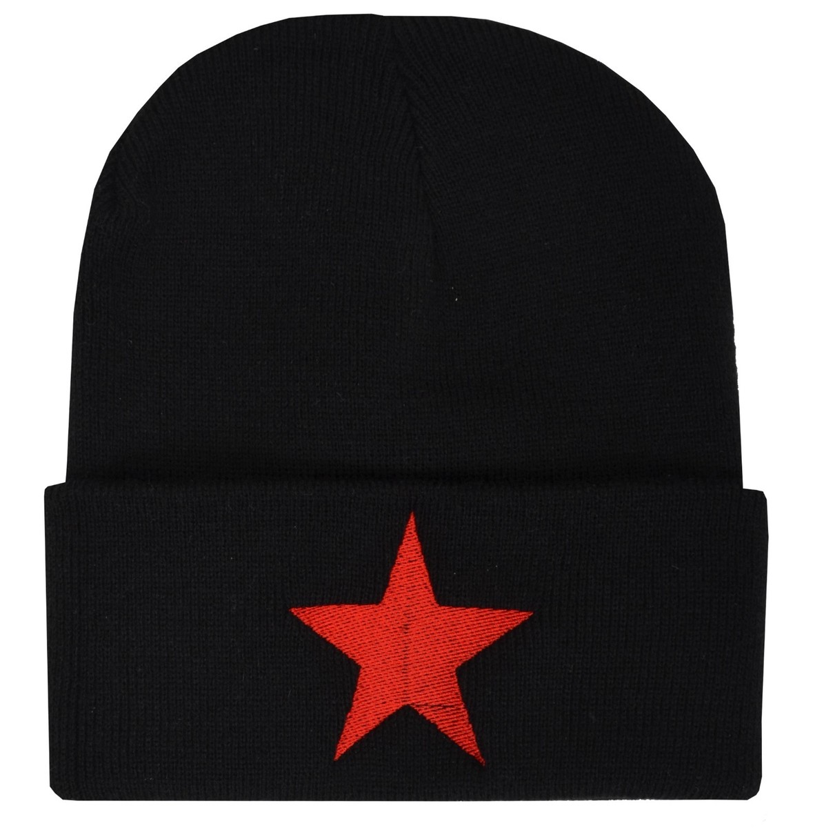 RED STAR KNITTED BEANIE HAT WARM WINTER EMBROIDERED SOVIET