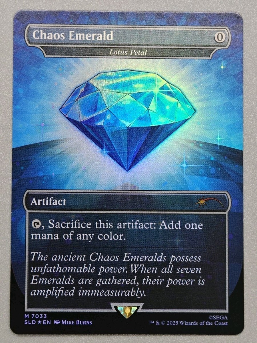 MTG Secret Lair x Sonic 7033 Chaos Emerald Blue Rainbow Foil Chase