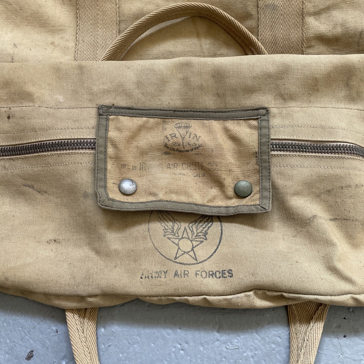 Vintage 1940s WWII US Army Air Forces Parachute Canvas Military