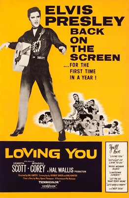 1957 Loving You Movie Poster 11X17 Elvis Presley Lizabeth Scott