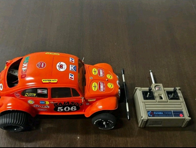 VINTAGE Tamiya Sand Scorcher Red RC VW Beetle Baja Bug Racing