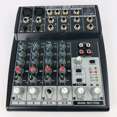 Behringer XENYX 802 Portable Small Studio Audio Mixer No Power