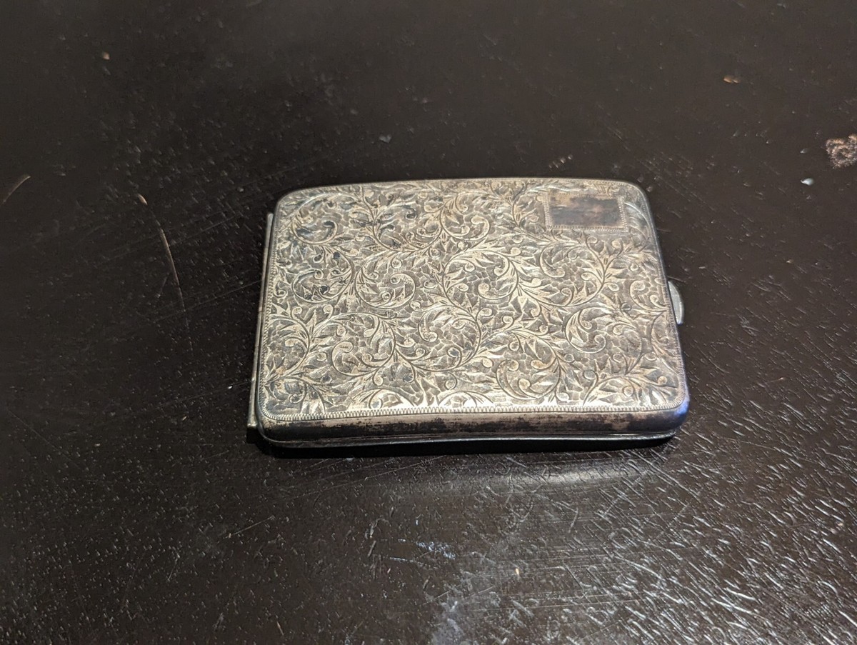 ANTIQUE JAPANESE SOLID SILVER CIGARETTE CASE STERLING SILVER 950