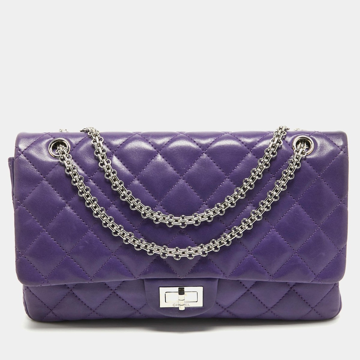 Chanel Purple Quilted Leather 227 Reissue 2.55 Flap Bag | eBay