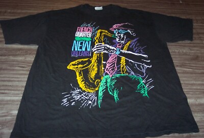 Vintage 1990 NEW ORLEANS FRENCH QUARTER JAZZ T-Shirt Mens XL | eBay