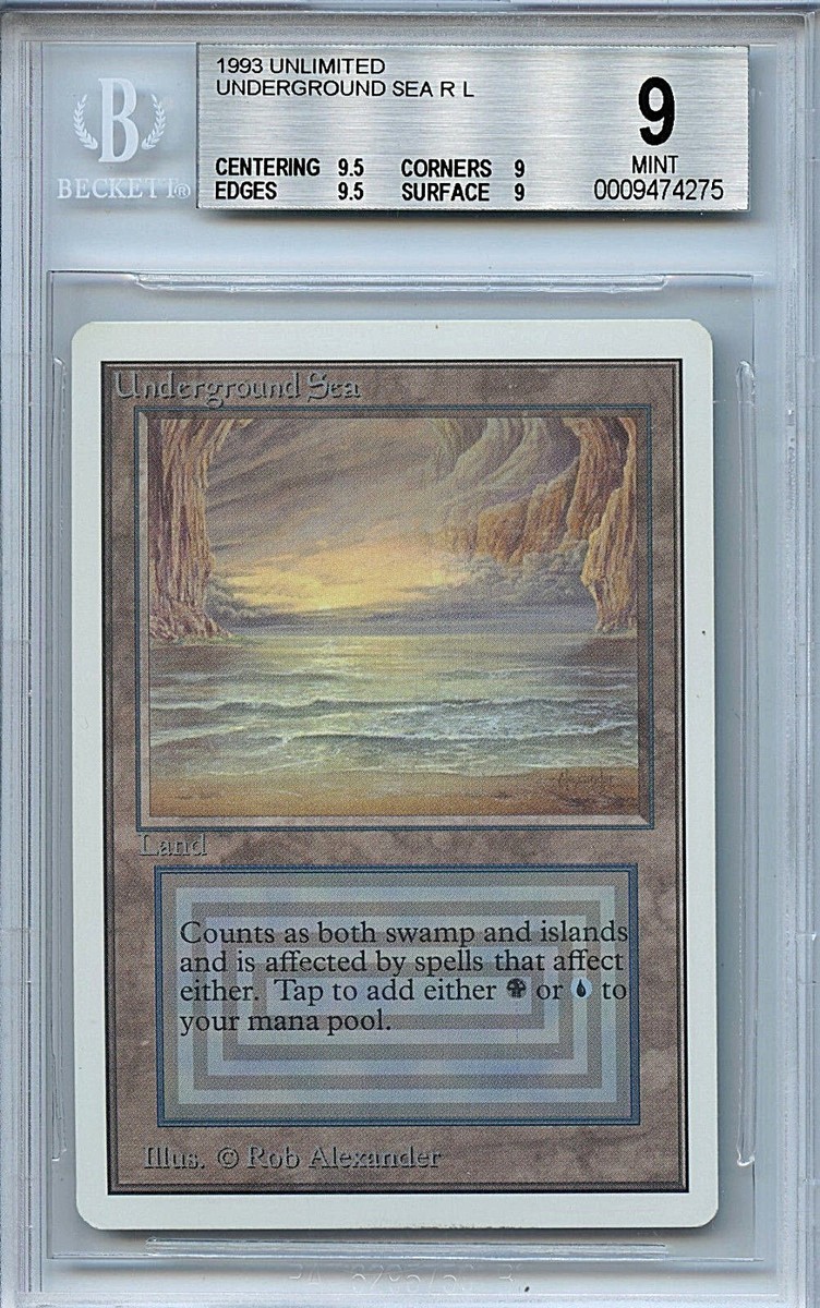 MTG Unlimited Underground Sea BGS 9.0 (9) Mint Dual Land Card
