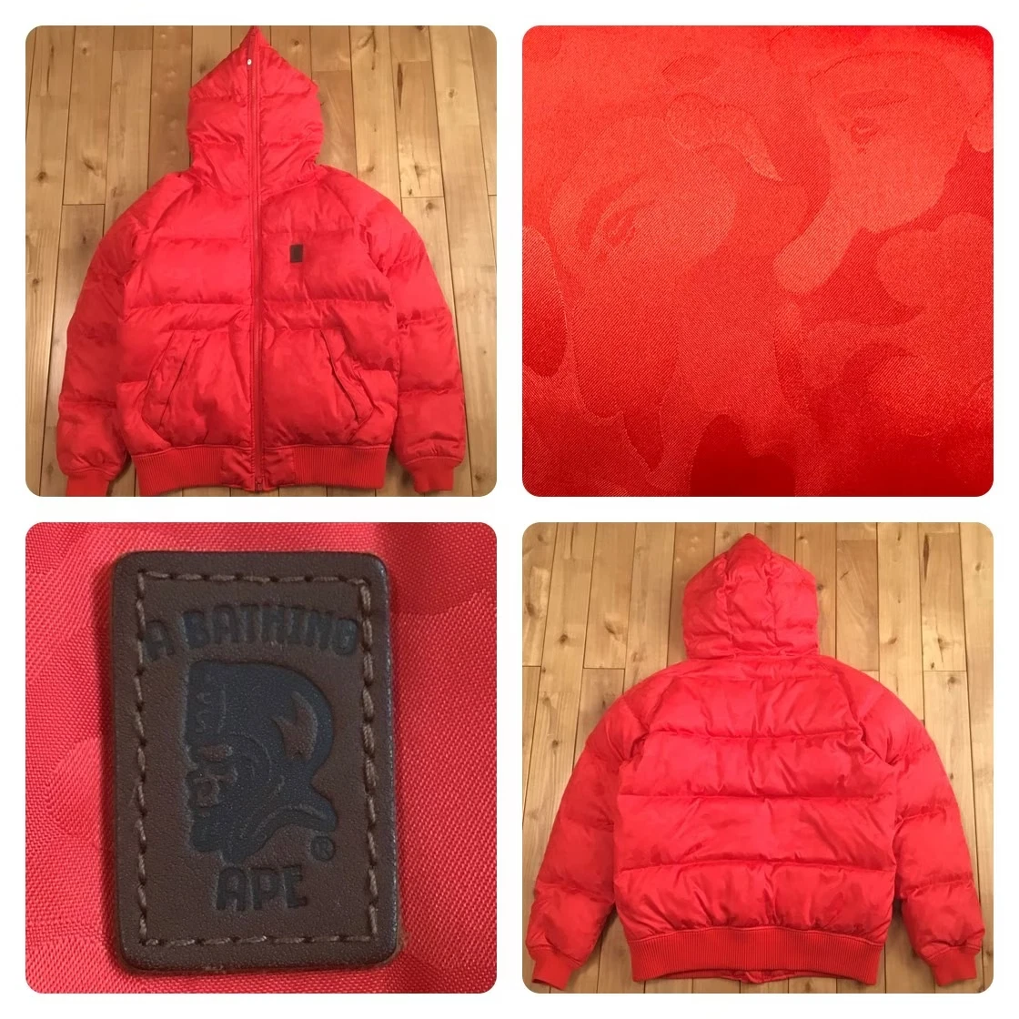 BAPE 红色迷彩印第安纳男士外套和夹克| eBay