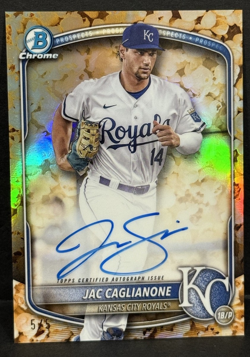 2025 Bowman Chrome Kansas City Royals Jac Caglianone Auto Popcorn