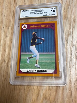 1990 Arizona State Barry Bonds GEM MINT 10 Collegiate Collection