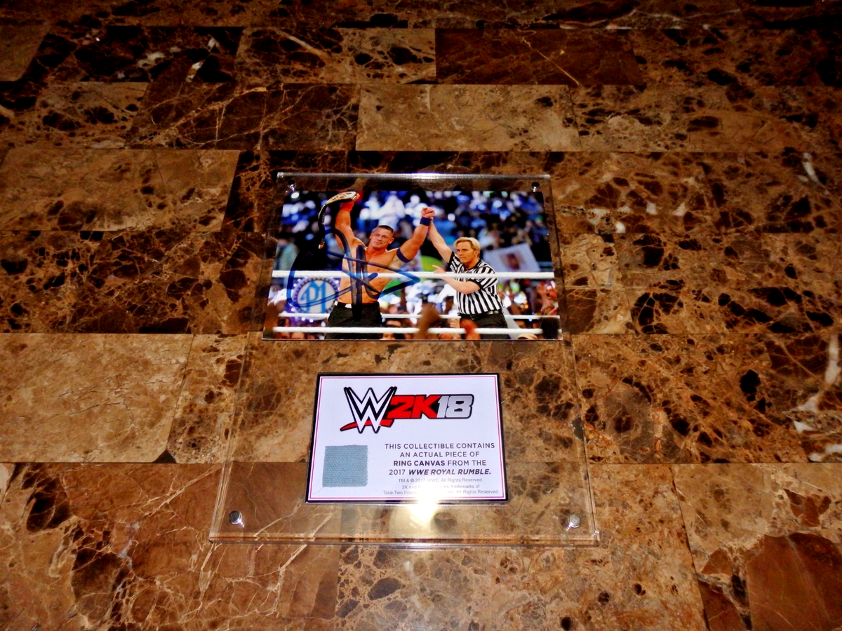 RARE JOHN CENA WWE 2K18 AUTO AUTOGRAPH PHOTO AND 2017 ROYAL RUMBLE