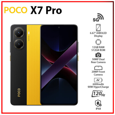 POCO X7 Pro 12GB RAM 512GB ROM イエロー Xiaomi POCO X7 Pro 5G 12GB