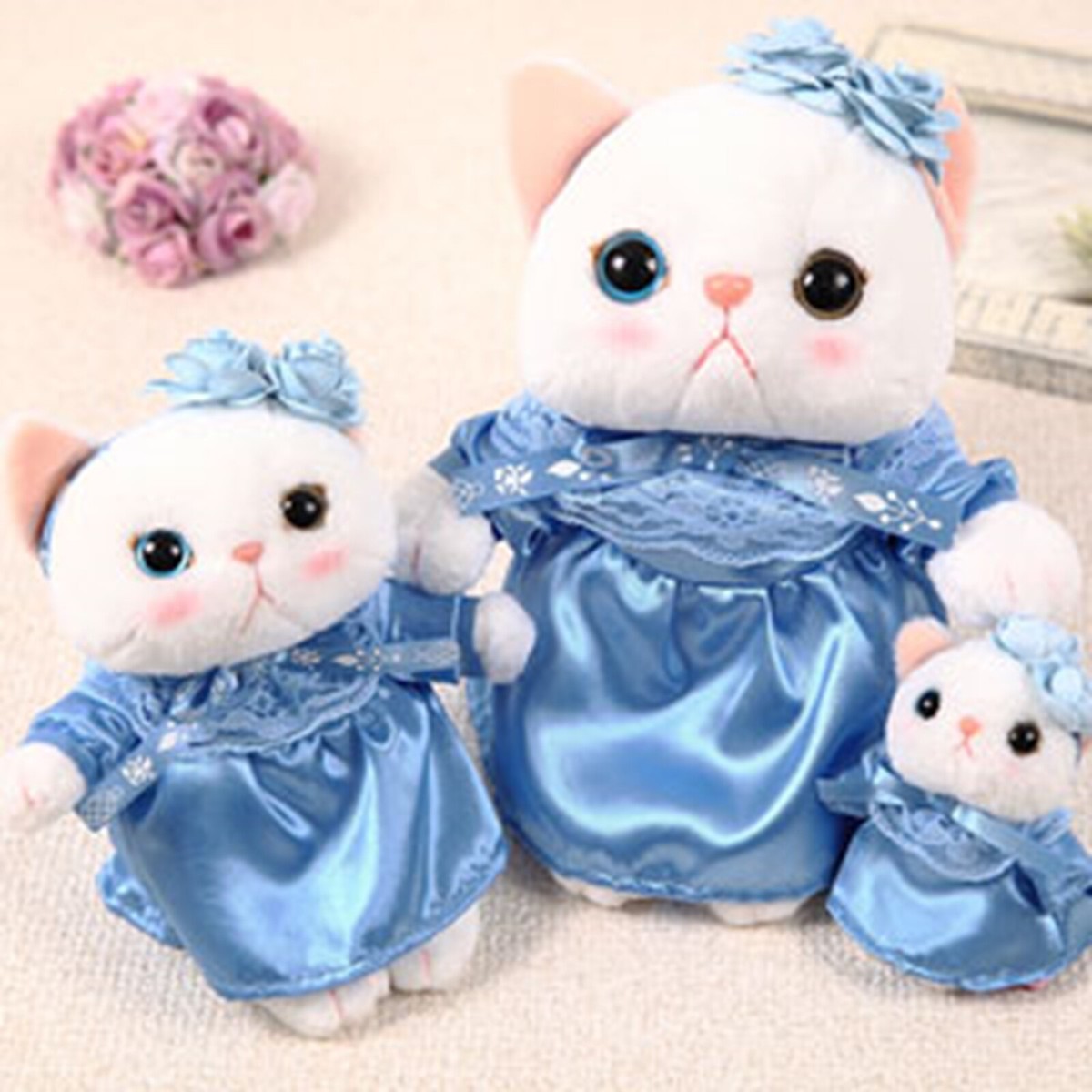 Choochoo Cat Plush Toy Doll M Size Blue Rose Costume Naitou Design