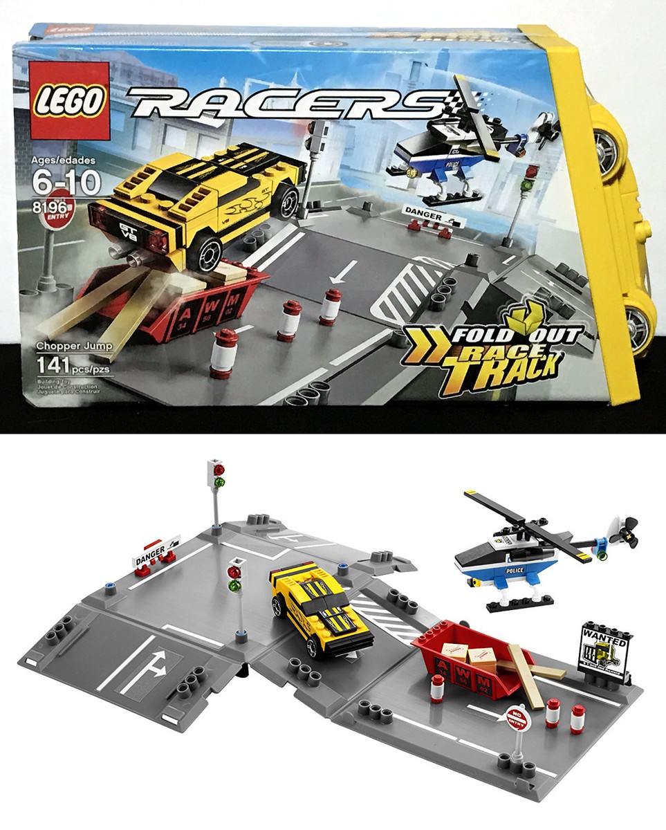 New CHOPPER JUMP Lego 8196 - FOLD OUT RACE TRACK Helicopter RACE