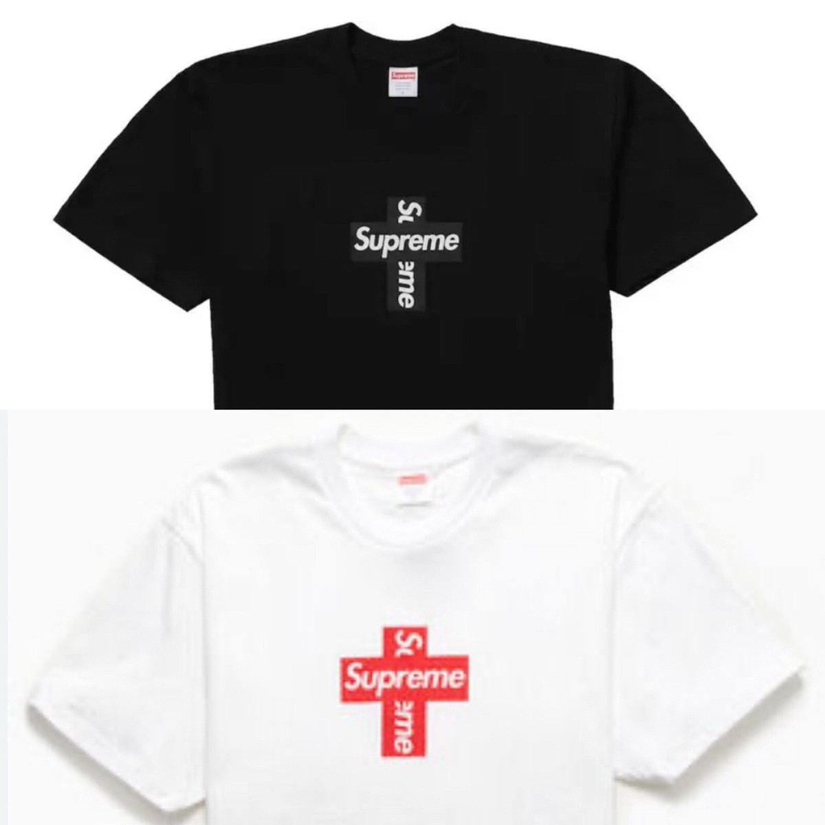 Supreme Cross Box Logo Tee Black White F/W 20 | eBay