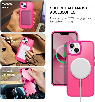 iPhone 13 & 14 Case Compatible MagSafe Translucent Matte