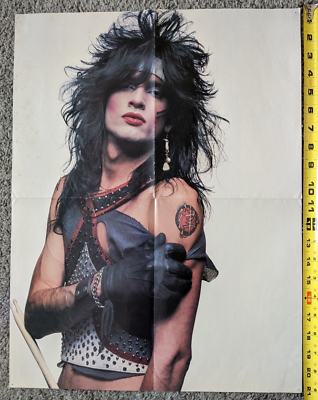 VTG 80s ORIGINAL LARGE 21x16 Motley Crue TOMMY LEE Iron Maiden
