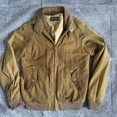 Men's Vintage 90's Land's End Lamb Brown Suede Pilot Leather