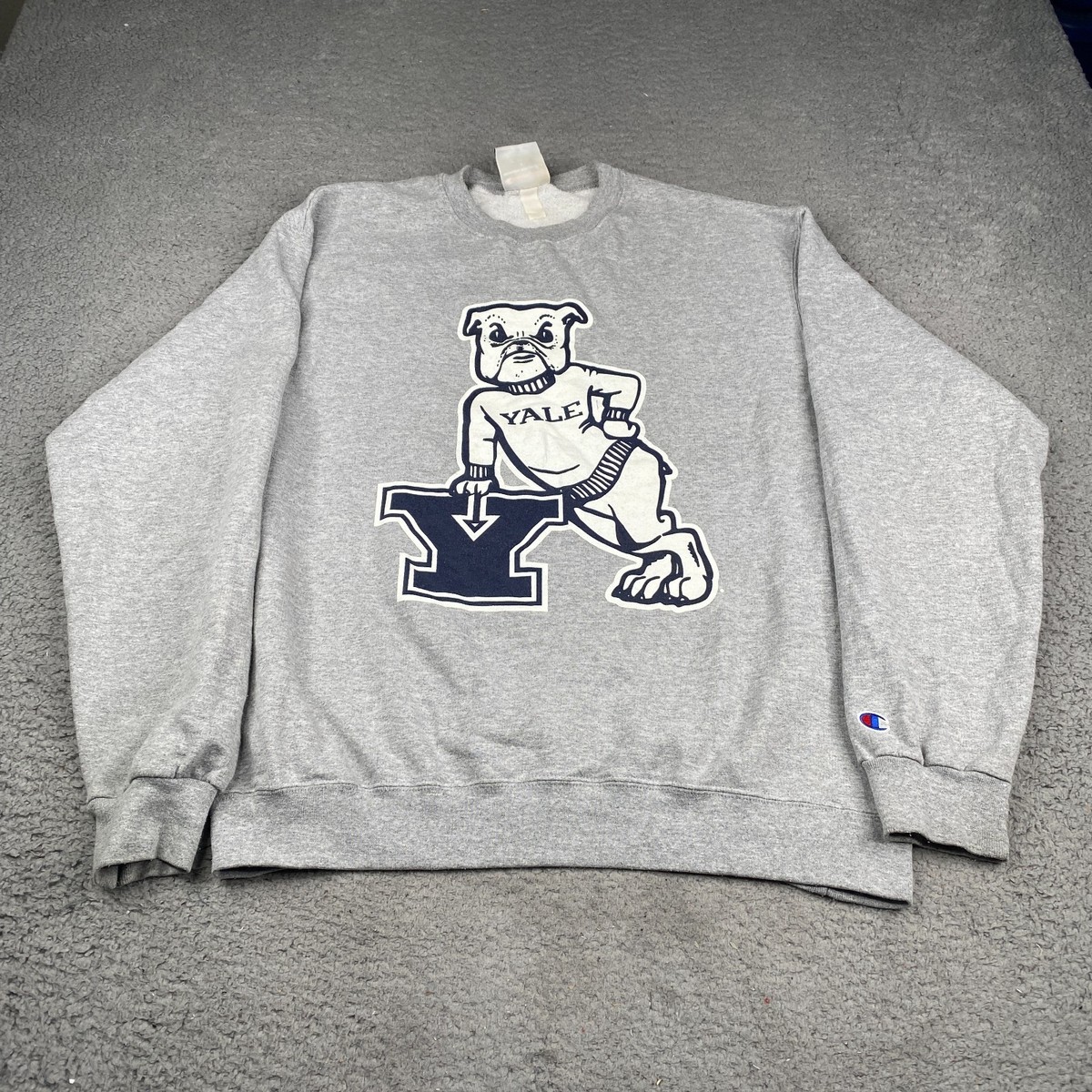 Yale University Sweatshirt Mens Large Gray Fleece Bulldog Pullover