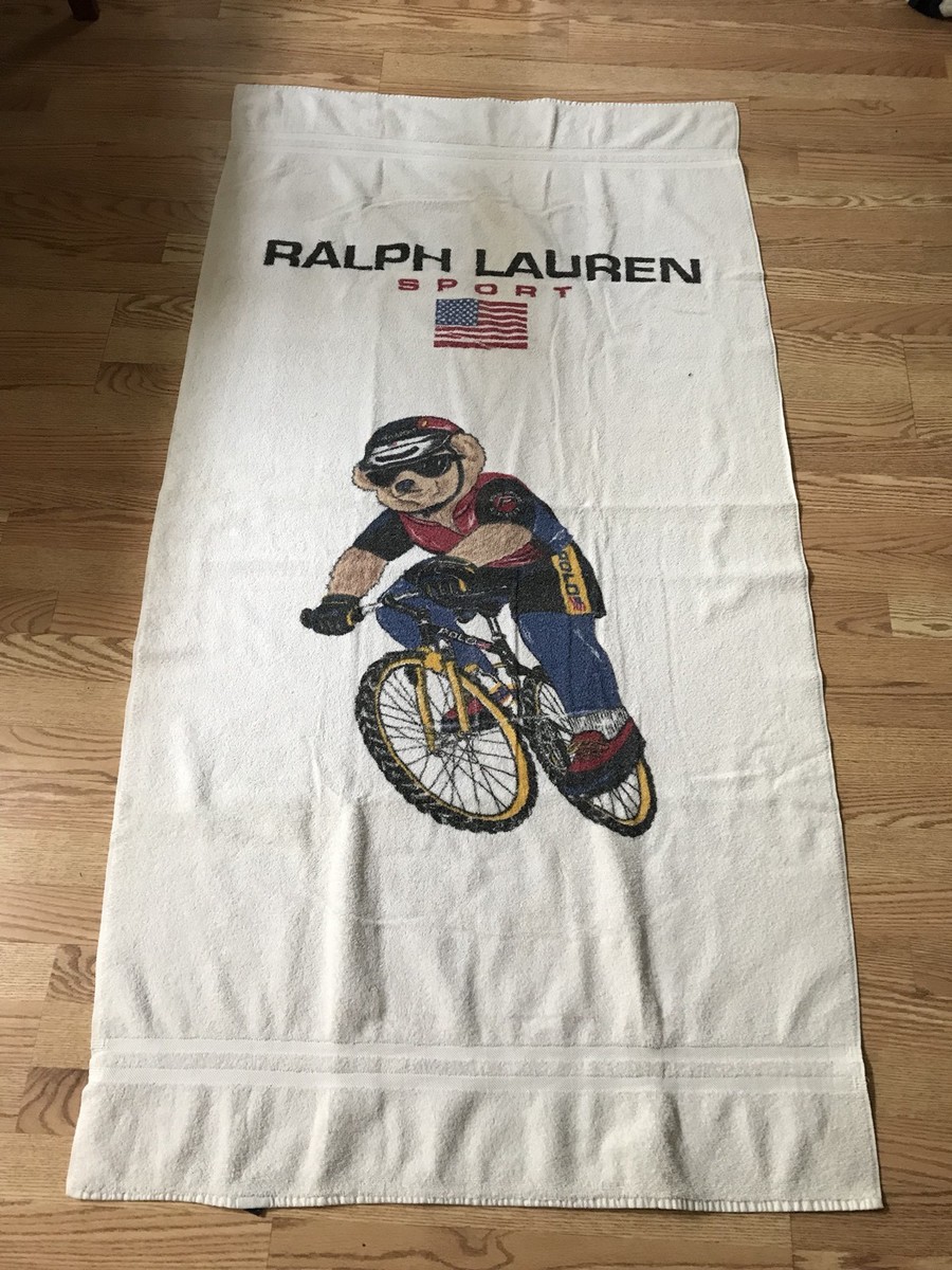 RARE VTG 90's Polo Sport Ralph Lauren Cycle Polo Bear Collectible